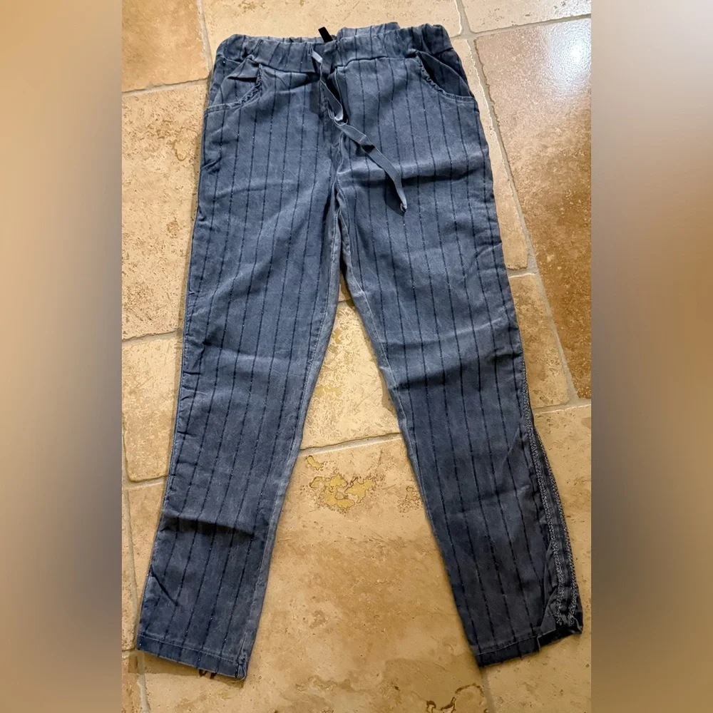 NWOT Venti6 Italian Crinkle Pinstripe Jogger size Large - Picture 2 of 4